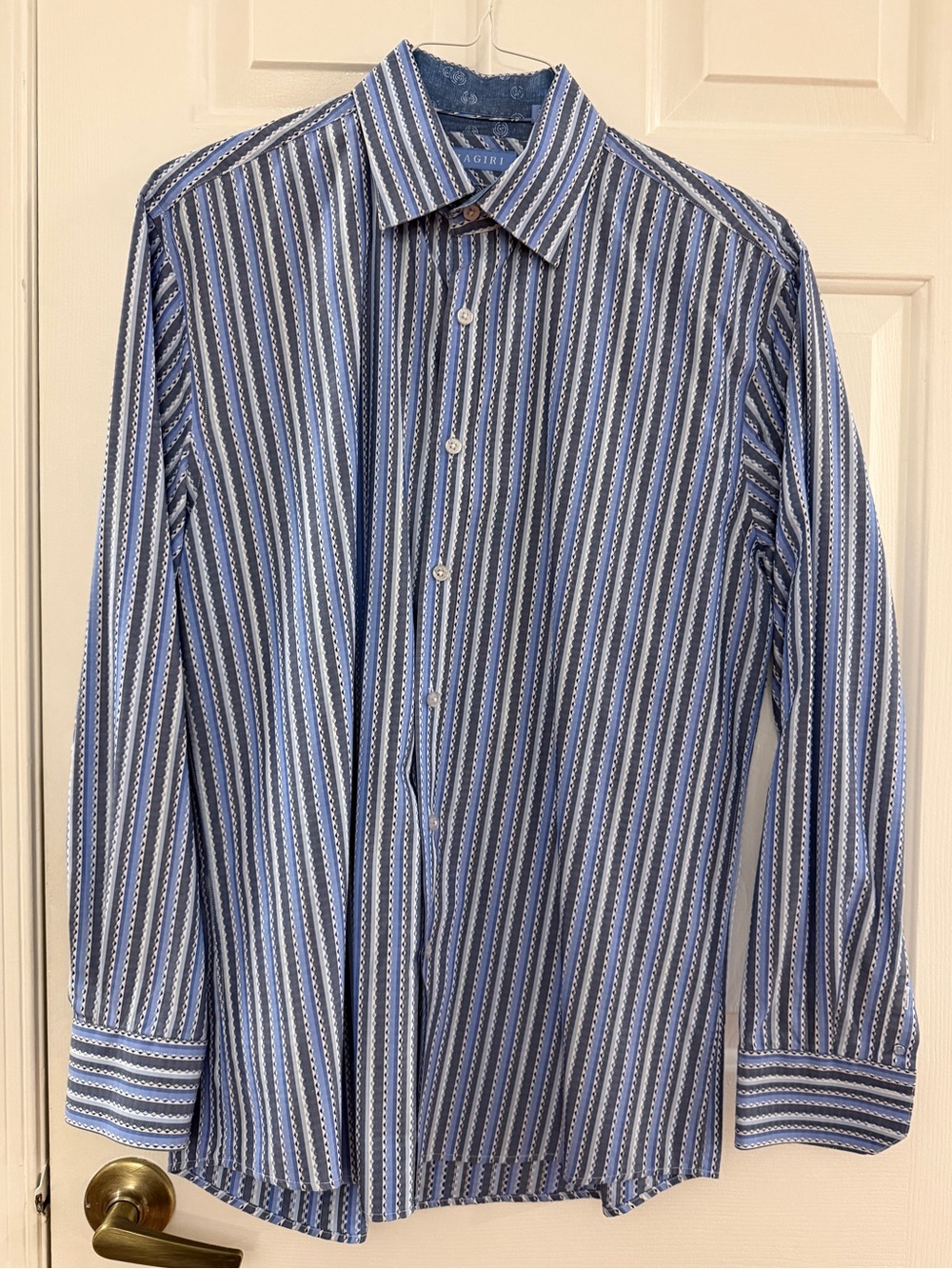 Zagiri Blue & White Striped Dress Shirt